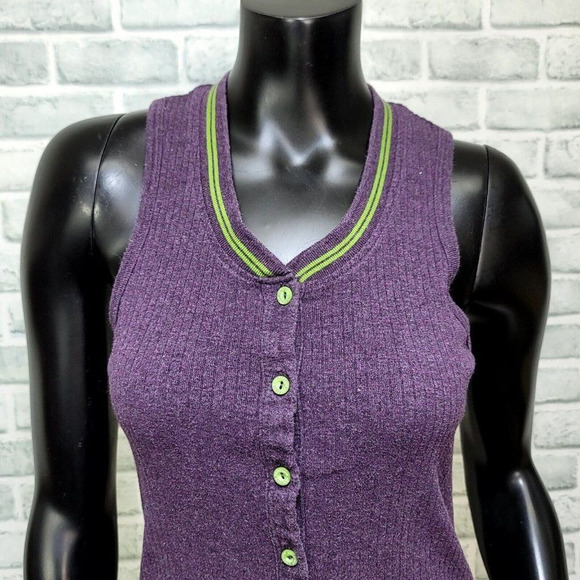 Victorias Secret Size S Purple Ribbed Racerback Super Soft Underware Romper - Picture 2 of 8